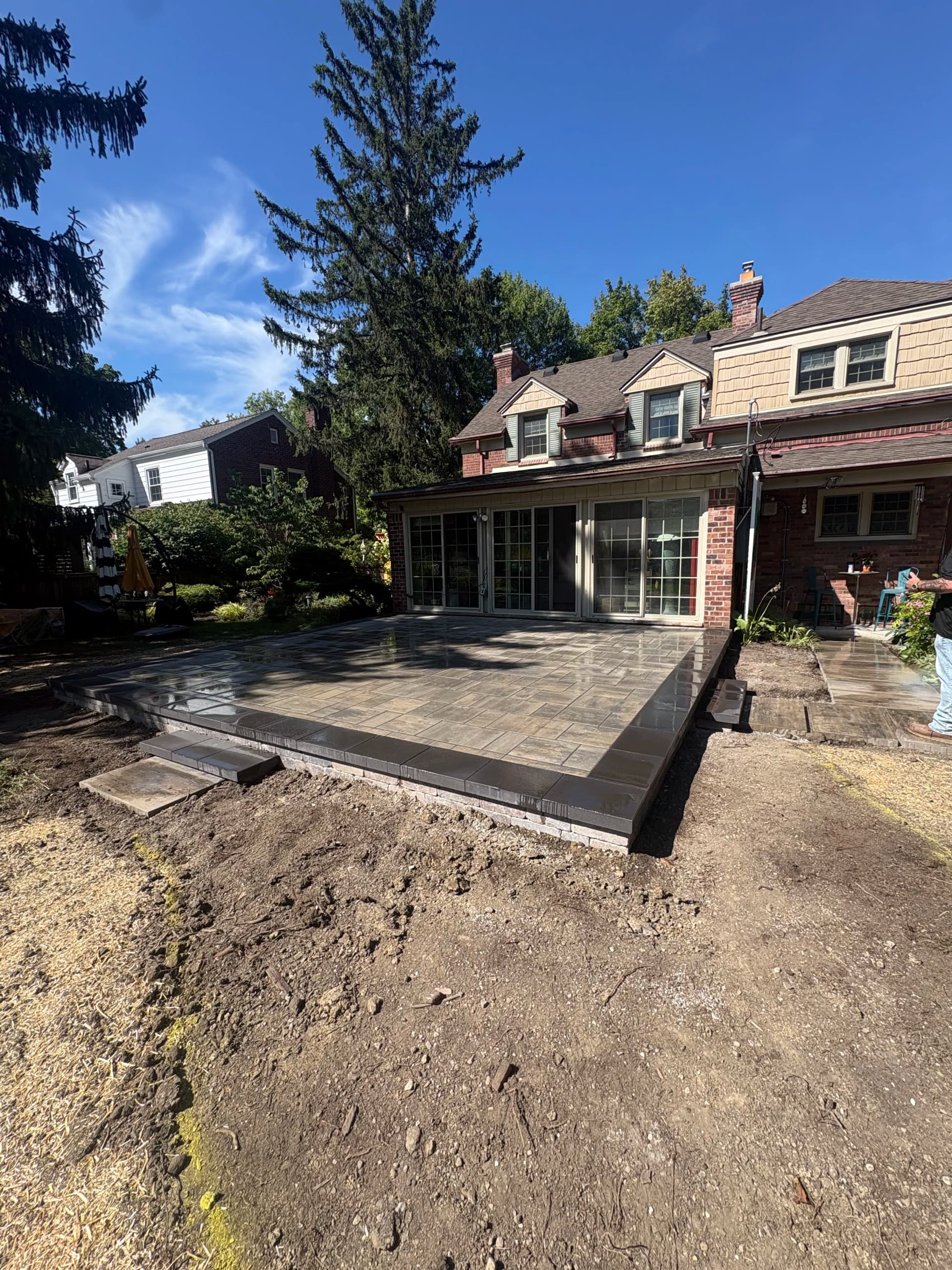 Gallery photos for Old Deck Replaced With a Raised Unilock Beacon Hill Paver Patio: Image #1