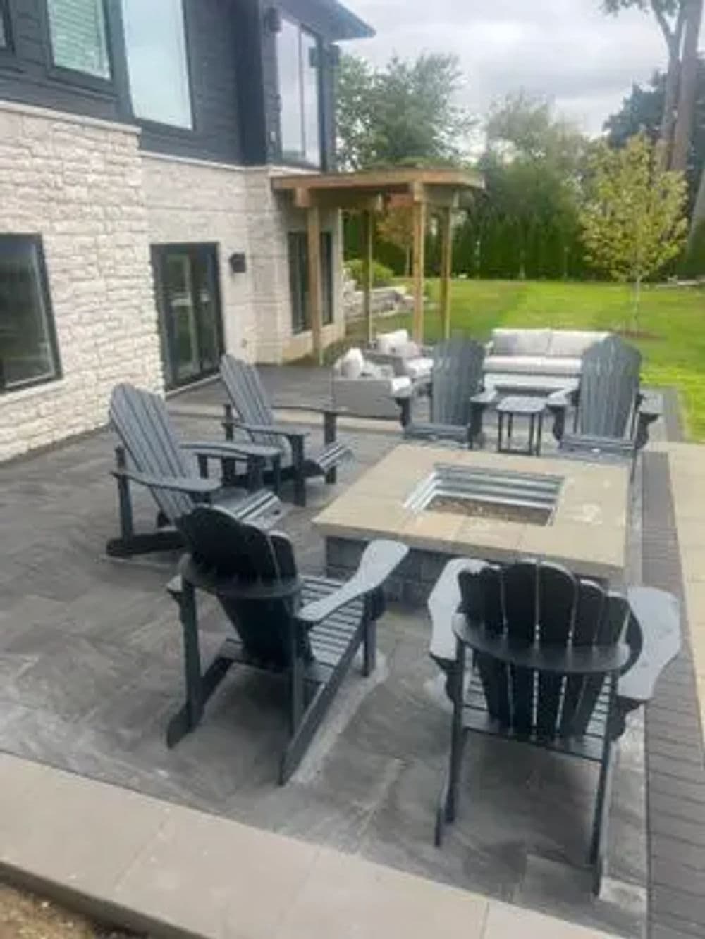 Project Two-Tier Patio with Fire Pit on a New Build in White Lake Township image